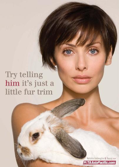 natalieimbruglia Australian singer Natalie Imbruglia, known for her 1998 single "Torn," posed for an anti-fur ad for People for the Ethical Treatment of Animals in 2008.