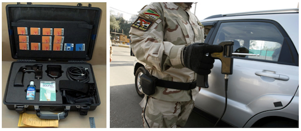 KitIraqiiSoldier1 The Iraqi military purchased $85 million worth of dowsing-like bomb detectors for use at checkpoints before the devices were found to be fraudulent. It is not know how many lives were lost due to the military's reliance on these fake tools.