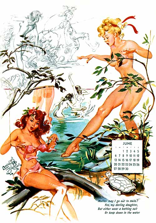joyceart A titillating page from a Ballantyne Artist's Sketch Pad calendar.