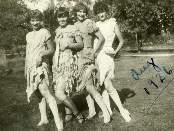 flappers_rolledstockings Rolling their stockings was another way flappers rebelled. By 1926, teens and preteens were doing it.