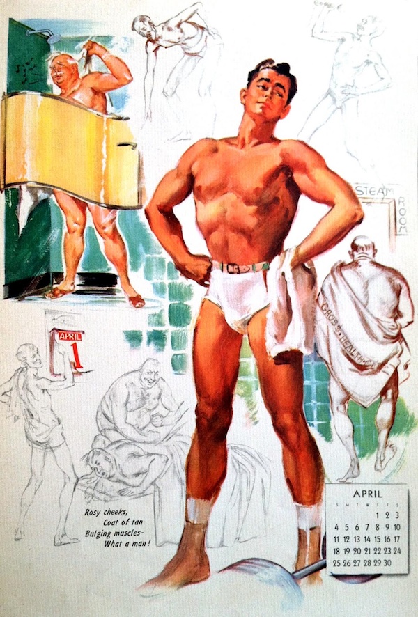 joyceart9 A rare male pin-up (possibly based on Ballantyne's husband, Jack Brand) for one of Ballantyne's Artist Sketch Pad pages.