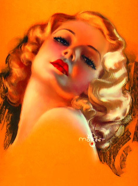 zoeart6 One of Mozert's glamorous "girl heads," featuring her brother's perfect pout.