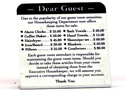 motelsign-1 Alex Kalman and his friends marveled at the origin of this sign, found in a motel bathroom in the Midwest. Courtesy of Museum