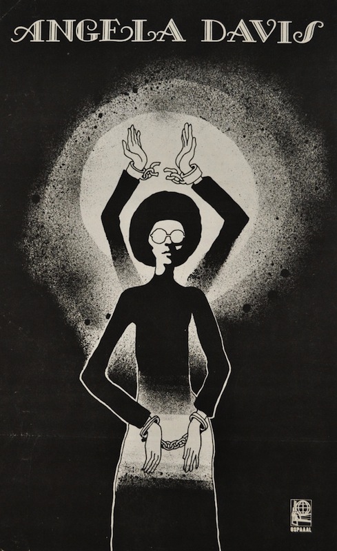 AngelaChainsSm A poster printed in Cuba shows Angela breaking her chains.