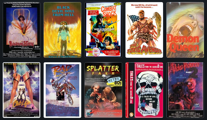 Capture movie covers A few of the VHS covers for films featured in "Adjust Your Tracking."