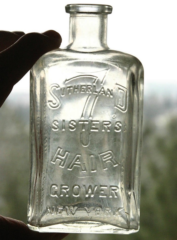 7SutherlandSistersBottle Tami Barber posted her find, a rare Hair Grower bottle, at Bottle Collectors on Facebook. (Via Peachridge Glass)