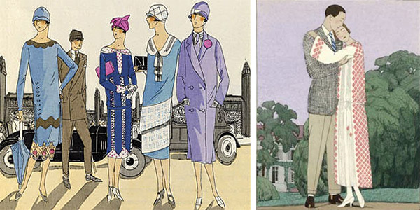 double-1 More examples of 1920s styles from the Art Deco Society of California's "How to Gatsby" guide.