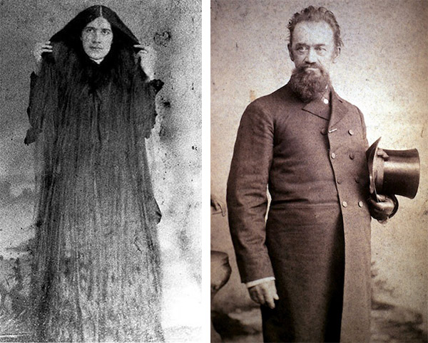 double-4 Left: Mary, the youngest, was the least musically talented and emotionally stable of her sisters. (Via Peachridge Glass) Right: The Rev. Fletcher Sutherland developed the hair tonic that made his famous daughters rich. (Via The Erie Canal Discovery Center)
