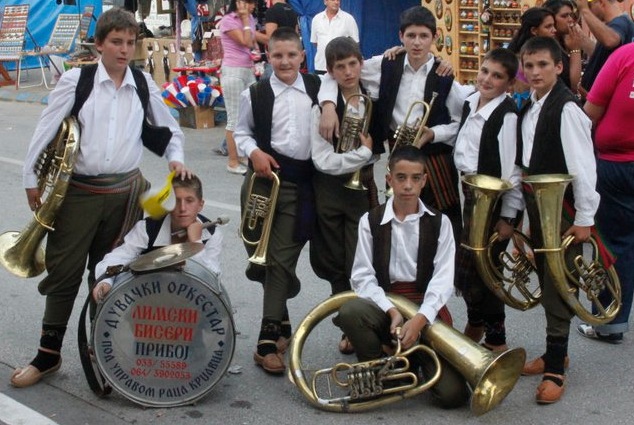 boy band In Serbia, Balkan brass music is dominated by men, many of whom learn to follow in their father's footsteps when they're young boys. (Via the “Brasslands” Facebook page)