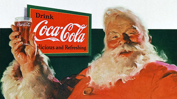 sundblomsanta Famous illustrator Haddon Sundblom first painted Santa Claus for Coca-Cola in 1931. His tall, heavy red-suited grandpa set the standard for portraying Santa in the 20th century.