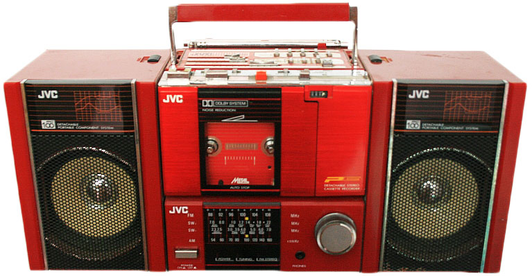 The JVC PC-100 included a detachable cassette player, which started the shift to private audio devices like Walkmans.