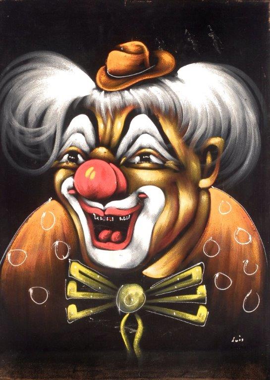 evilclown The kid who had this clown in his or her room probably had a hard time sleeping. (From the Velveteria collection in "Black Velvet Masterpieces")