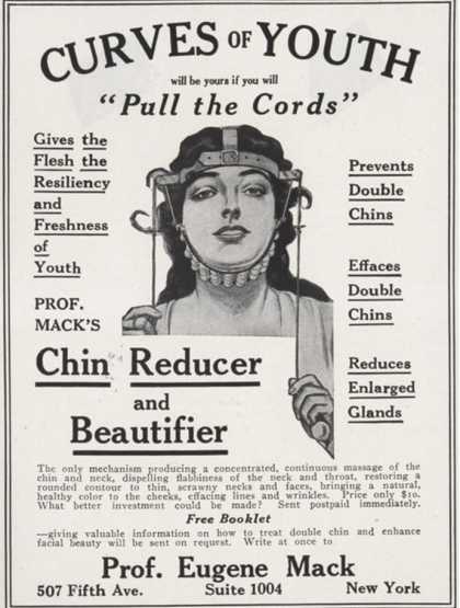offending_chinreducer Ads in 19th century magazines sold devices to reshape one's face.