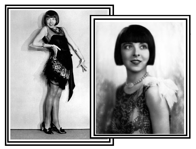 Actress Colleen Moore wears the definitive flapper look, in a short-cut dress with a flattened bust and plenty of layers to showcase her moves.