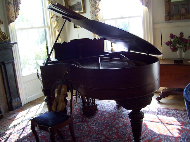 bucknerhill A grand piano in the music room at Buckner Hill Plantation. (Photo by Arnold Modlin)