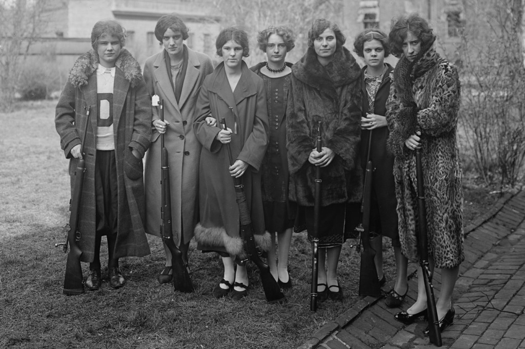 "Teenage" reminds viewers that rebellion came in many forms, as seen in this archival photo of girls and guns, circa 1920.