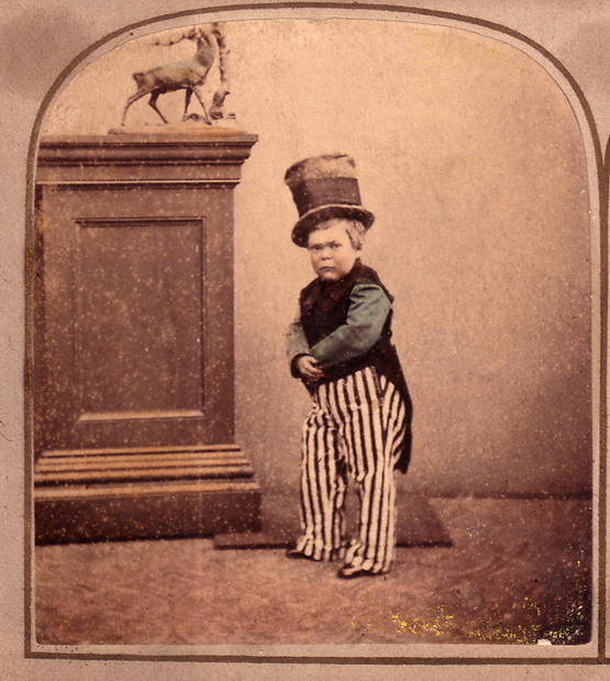 morbid_tomthumb Tom Thumb, a little person who got his start partnering with showman P.T. Barnum, was one of the most famous entertainers of the 19th century. (Via Morbid Anatomy)