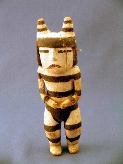 clown_katsina Katsina doll of a Koshare, or Hano Clown, from the Hopi Pueblo Indian tribe in 19th century. (Courtesy of Moqui Trading Company)