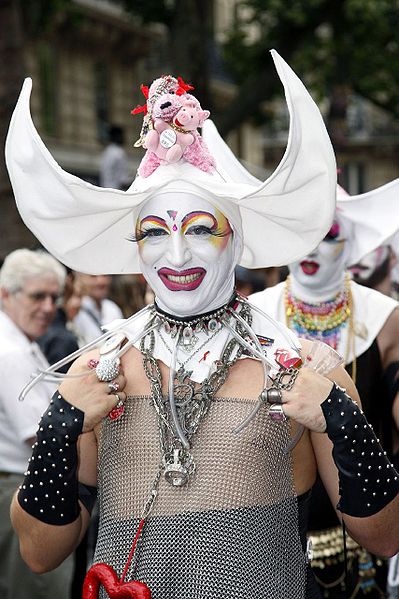 clown_sisters Sister Innocenta of the Sisters of Perpetual Indulgence at Gay Pride Paris in 2007. (Via WikiCommons)