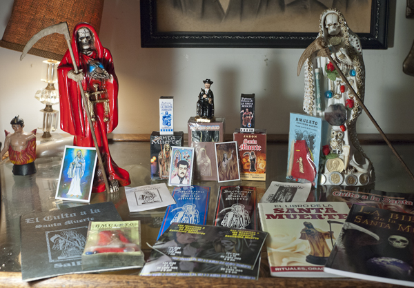 morbid_santa3 Joanna Ebenstein's collection of Santa Muerte artifacts. (Via Morbid Anatomy)