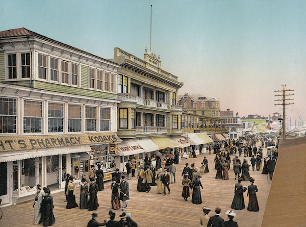 Atlantic City The Atlantic City boardwalk, shortly after its construction in 1898.