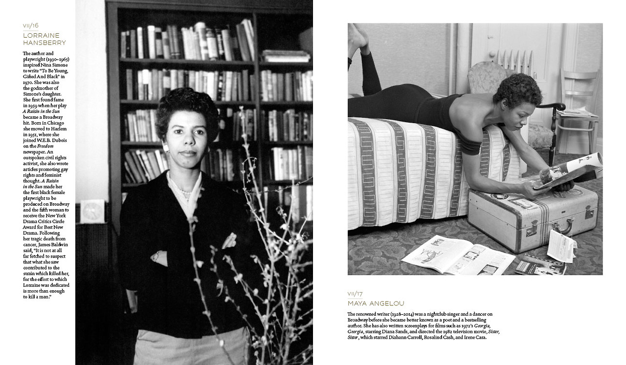 vbg_hansberry_angelou_page Playwright Lorraine Hansberry across from poet and memoirist Maya Angelou in "Vintage Black Glamour."