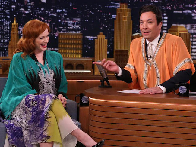 caftans_christina Christina Hendricks and Jimmy Fallon talked caftans on "The Tonight Show" in April 2014. (Via NBC.com)