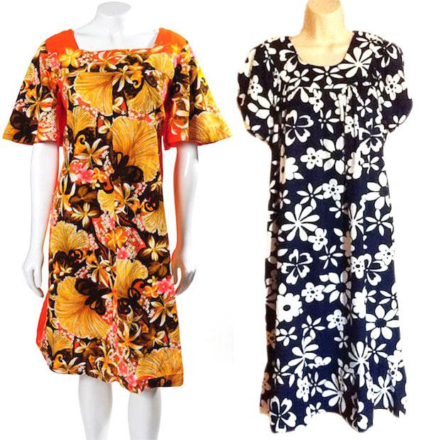 muumuu-double-1 Floral-print Hawaiian muumuus were popular house dresses in late '50s and early '60s. (Via eBay)