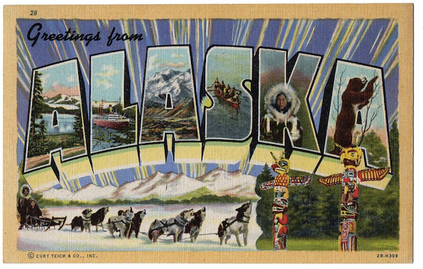 alaska Curt Teich printed exactly one card for the state of Alaska. According to postcard lore, the 1942 cards were not good sellers, and so the retailer who ended up with boxes of them eventually threw them in a dumpster, creating instant scarcity.