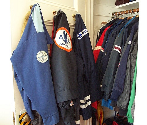 airlinetodd_collection Todd Lappin's airline ramp jacket collection filled up a closet in his San Francisco home. (Photo by Todd Lappin, via his telstar Flickr page.)