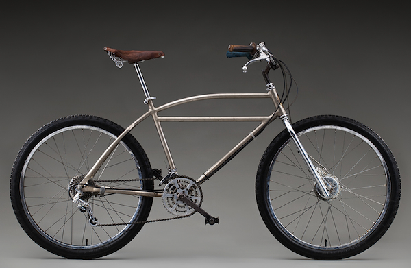 FishersSchwinn Gary Fisher's modified 1940s Schwinn featured front and rear derailleurs and motorcycle brake cables and levers.
