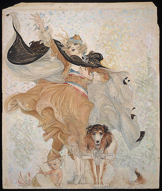trina_10s_comics_goldeneyes Nell Brinkley's World War I nurse Golden Eyes and her collie Uncle Sam in "Golden Eyes and Her Hero Bill" for "American Weekly." (Via WikiCommons)