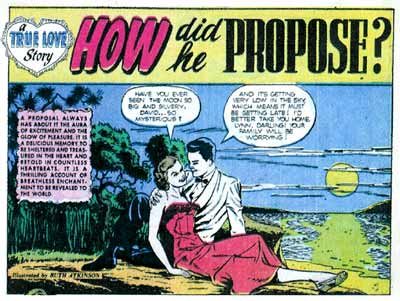 trina_50s_comics_howdidhepropose Ruth Atkinson also drew romance comics after the end of the war. (Via Lambiek Comiclopedia)