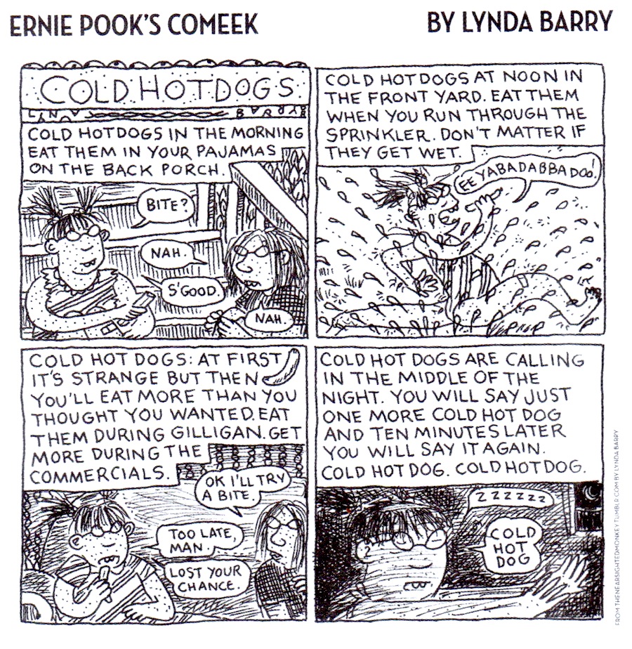 trina_current_lyndabarryEDIT Lynda Barry's "Ernie Pook's Comeek," featuring awkward freckled girls, began appearing in alternative weekly newspapers in 1979. (From Lynda Barry's TheNearsightedMonkey Tumblr, via "Pretty in Ink")