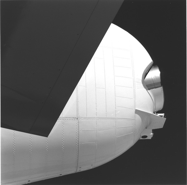 The tail of a 747, photographed outside the Boeing factory in Everett, Washington, 1991.