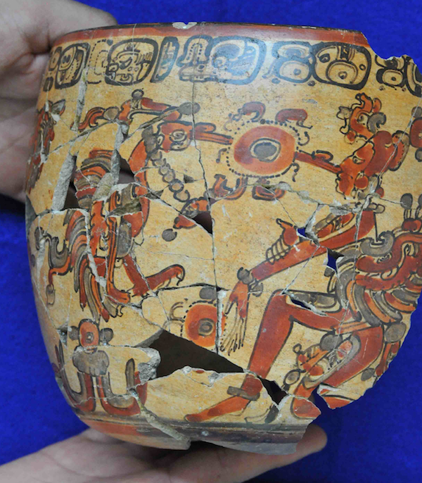 Some of those pottery sherds were put together, like pieces of an enormous jigsaw puzzle, to restore Mayan vessels to a semblance of their former beauty.