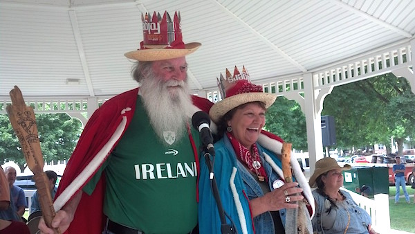Songbird and Cindy Lou are the reigning Hobo King and Queen, wearing the honorable Folger's Coffee can crowns. (Via the Hobo Museum)