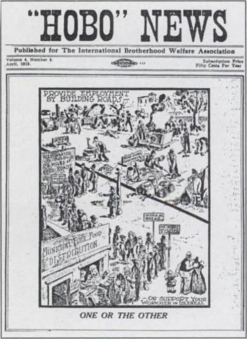A cover of "Hobo News" from the late 1910s. (Via the National Archives, WikiCommons)