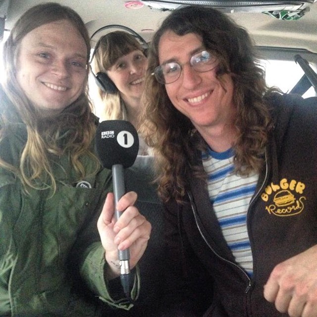 Sean Bohrman, left, and Lee Rickard, right, were interviewed on BBC 1 Radio in March 2015. (Via the Burger Records Facebook page)