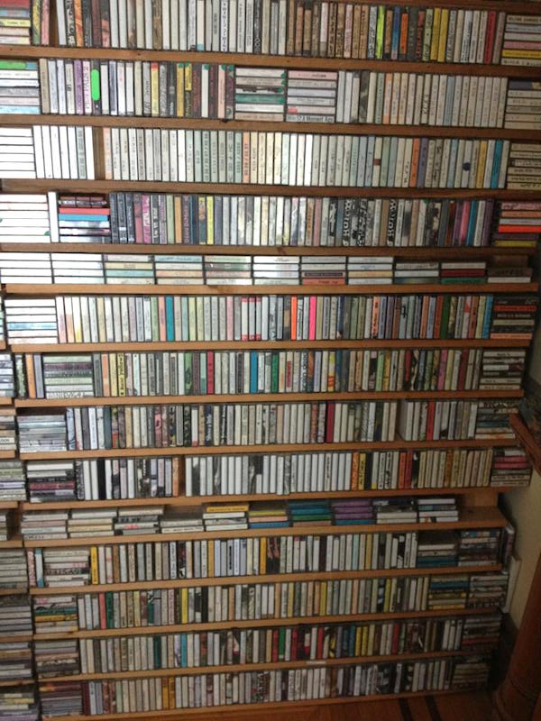 Less than one-third of Zan Hoffman's cassette collection. (Via Zan Hoffman's Facebook page)