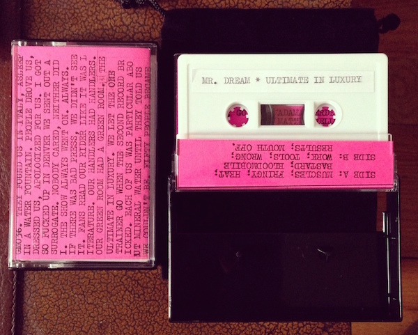 Nick Sylvester released "Ultimate in Luxury" by his own band, Mr. Dream, on GODMODE, with a hand-typed sticker label. (Via EnterGODMODE.com)