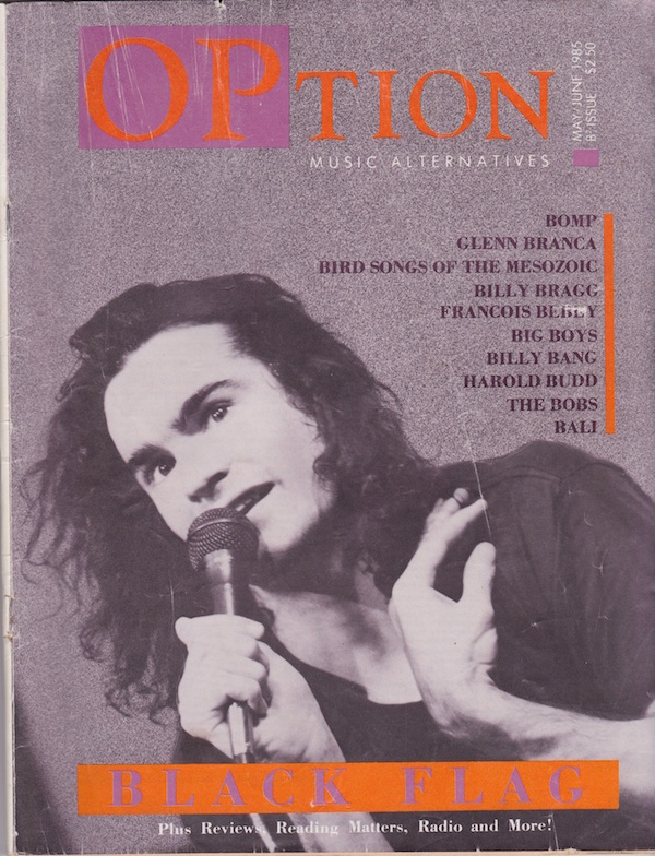 After "OP" magazine folded in 1984, it was succeeded by Scott Becker and Richie Unterberger's "OPtion" (above) and David Ciaffardini's "Sound Choice." (Via the Living Archive of Underground Music)