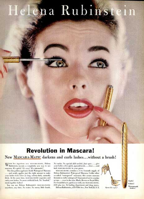 Mascara-Matic, introduced in 1958, was a major innovation. (Via Glamour Daze)