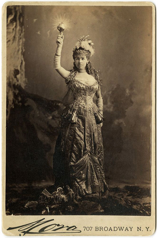 Alice Vanderbilt dressed as "Electric Light" for a costume ball in 1883.