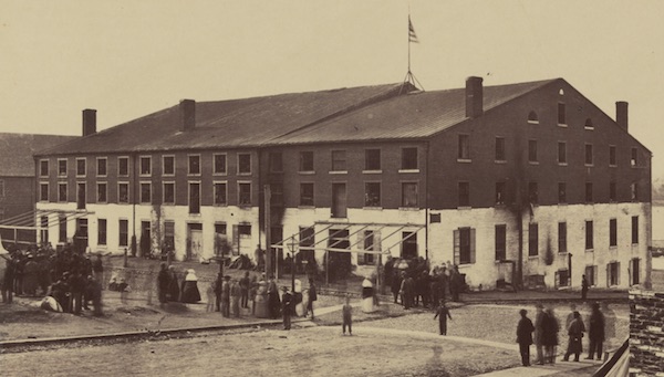 The Libby Prison was the second Richmond tobacco warehouse converted into a Confederate military prison. The guards whitewashed the walls to make it easier to spot escapees. (Via Library of Congress)