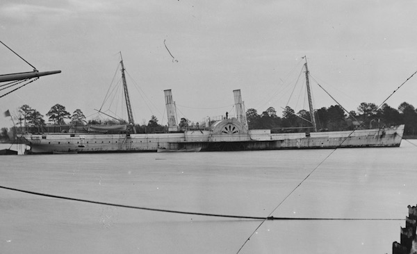 U.S.S. Fort Donelson was known as the Robert E. Lee during the Confederacy. The steamer was a blockade runner when this picture was taken in 1864. (Via Library of Congress)