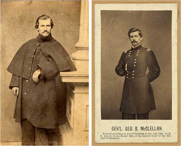 Two men Emma found handsome: Her friend and confidante, 20-year-old Union private Jerome Robbins, and 34-year-old Union General George McClellan, commander of the Army of the Potomac. (From "Liar, Temptress, Soldier, Spy")