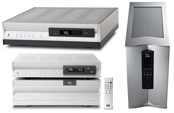 VTL components the author listened to at the home of Luke Manley and Bea Lam included at TP-6.5 Signature Phono Stage (top left), a preamp called the TL-7.5 Reference Linestage (bottom left), and two VTL Siegfried Series II Reference monoblock power amplifiers (only one of which is shown here).