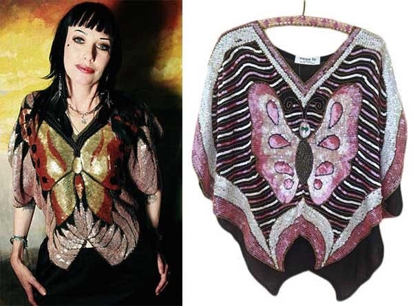 TwitchyLaMarr and anniesvintageattic have authentic Swee Lo butterfly sequin tops available at their Etsy stores.