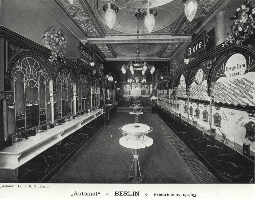This image from an 1896 Sielaff catalog shows the opulent interior of one of their Berlin automats. Courtesy Hagley Museum and Library.